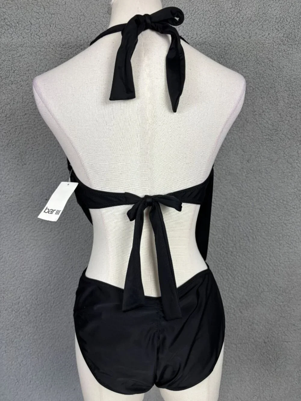 Bar III Women's  Cowlneck One Piece Swimsuit Black Size Large New With Tags.